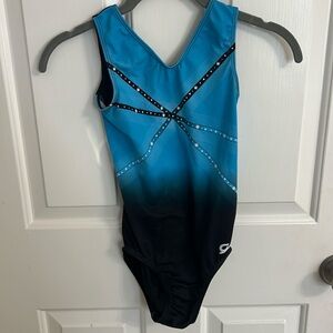 Blue and Black GK Gymnastics Leotard